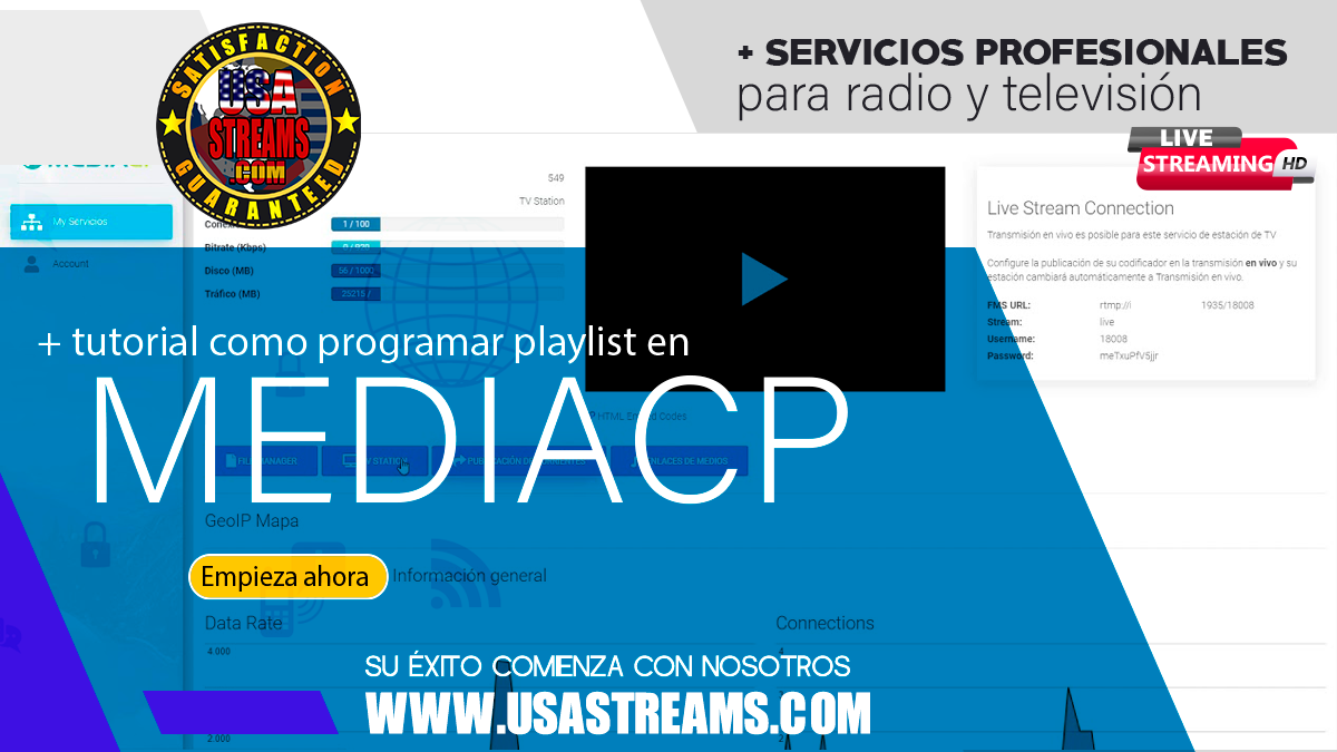 Cómo programar playlist dentro de mediaCP para tu transmisión online