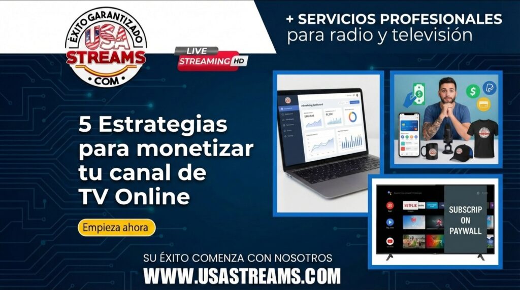 5 Estrategias para monetizar tu canal de TV Online
